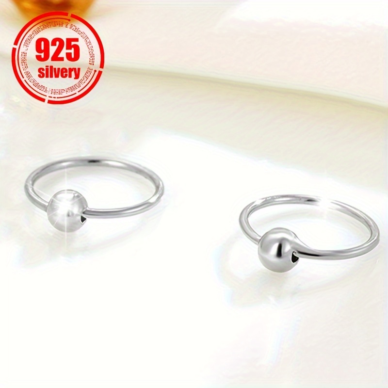 925 Sterling Silver Round Bead Stud Earrings